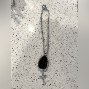 Black obsidian Rear view mirror hanging decor/ necklace